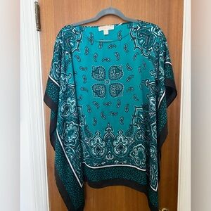 Michael Kors Island Blue Paisley Kerchief Top.-Sz S/M